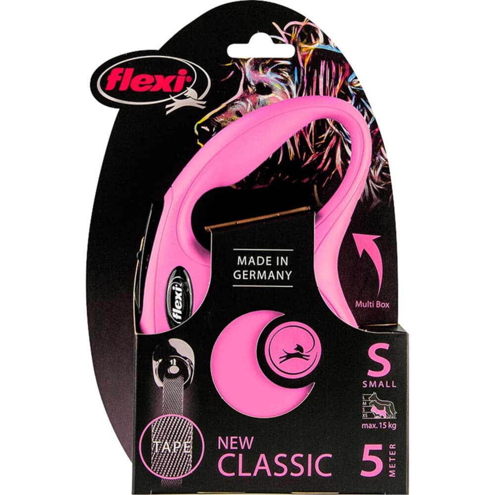 Flexi Rollijn Classic Tape 5 mtr tot 15 kg Roze