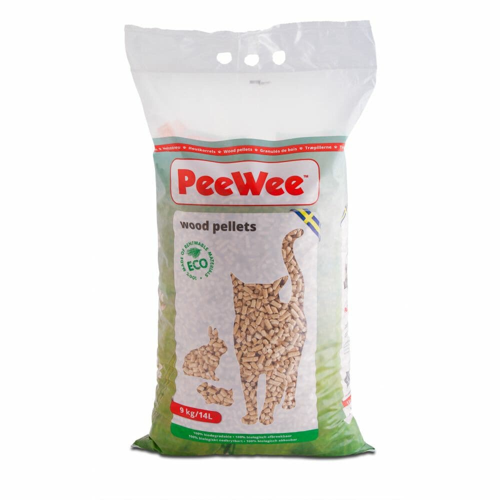 2x PeeWee Houtkorrels 9 kg