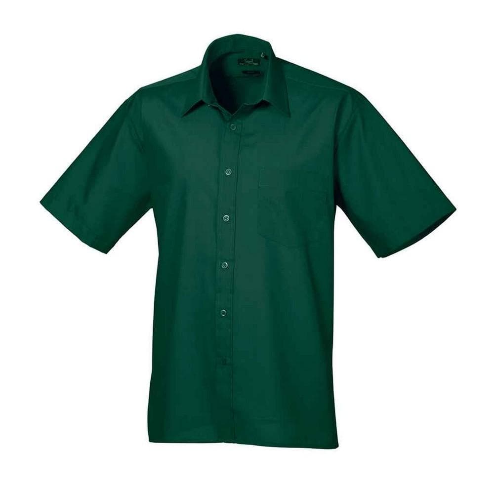 Premier Heren Poplin overhemd met korte mouwen (Fles groen)