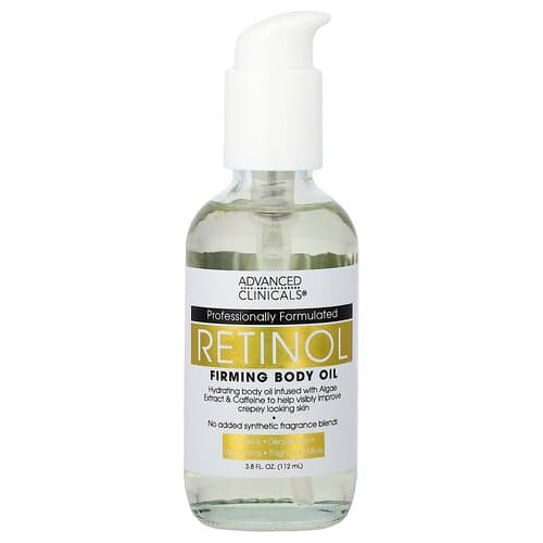 Advanced Clinicals, Retinol verstevigende lichaamsolie, 3,8 fl oz (112 ml)
