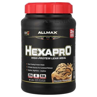 ALLMAX, Hexapro™, eiwitrijk mager meel, chocolade pindakaas, 2 lbs (907 g)