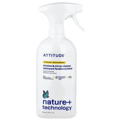 ATTITUDE, Glas- en spiegelreiniger, citrusschil, 800 ml