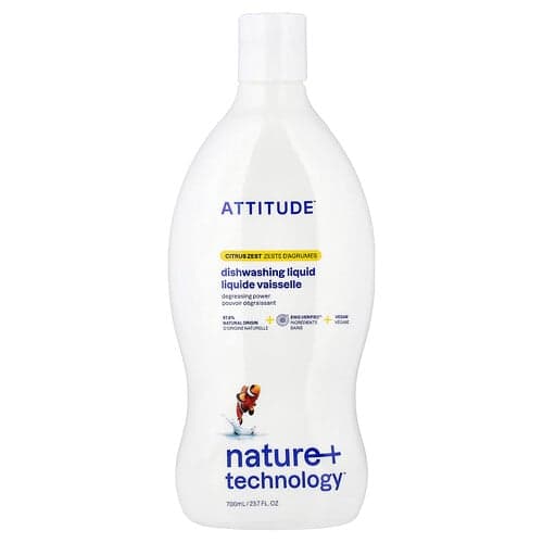 ATTITUDE, Afwasmiddel, Citrusschil, 700 ml