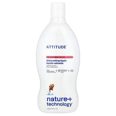 ATTITUDE, Nature + Technology™, Afwasmiddel, Roze Grapefruit, 23.7 fl oz (700 ml)