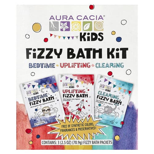 Aura Cacia, Kinderen, bruisbadset, variatie, 3 zakjes, elk 70,9 g