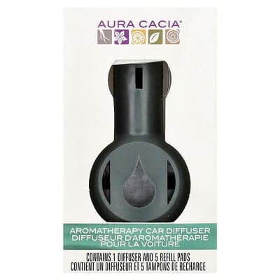 Aura Cacia, Aromatherapie auto diffuser, 1 diffuser, 5 navulpads
