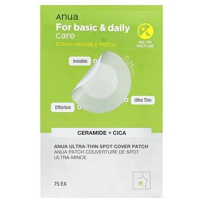 Anua, Ultradunne spotcoverpleister, 75 stuks