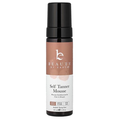 Beauty By Earth, Zelfbruinende mousse, licht tot medium, 7,5 fl oz (222 ml)