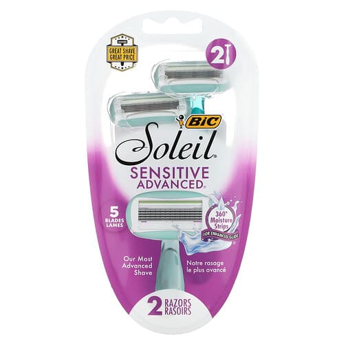 BIC, Soleil Sensitive Advanced, Wegwerpscheermesjes, 2 scheermessen