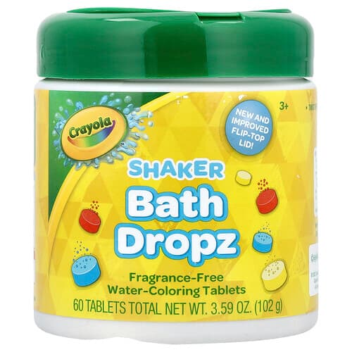 Crayola, Shaker Bath Dropz, 3+, geurvrij, 60 tabletten, 3,59 oz (102 g)