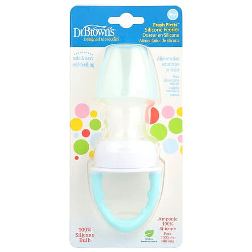 Dr. Brown's, Fresh Firsts™ Siliconen Voederbak, 4 Maanden +, Mint, 1 Stuk