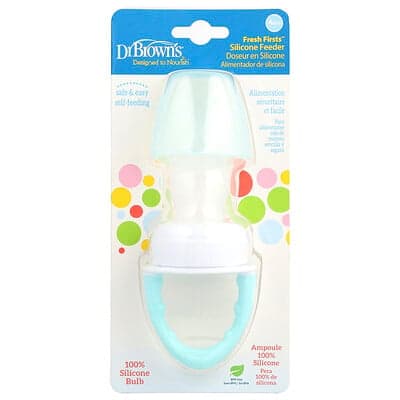 Dr. Brown's, Fresh Firsts™ Siliconen Voederbak, 4 Maanden +, Mint, 1 Stuk