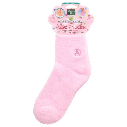 Earth Therapeutics, Aloe Moisture™, Aloë Sokken™, Roze, 1 paar