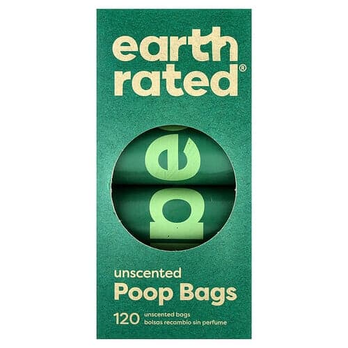 Earth Rated, Hondenpoepzakjes, ongeparfumeerd, 120 zakjes