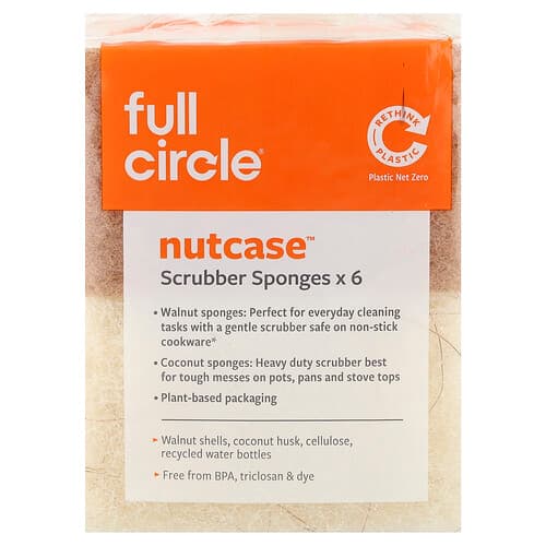 Full Circle, Nutcase™, Scrubbersponzen, 6 stuks