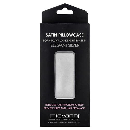 Giovanni, Satijnen kussensloop, elegant zilver, 1 kussensloop