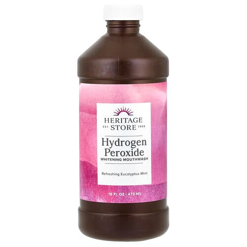 Heritage Store, Mondwater met waterstofperoxide, verfrissende eucalyptusmunt, 473 ml