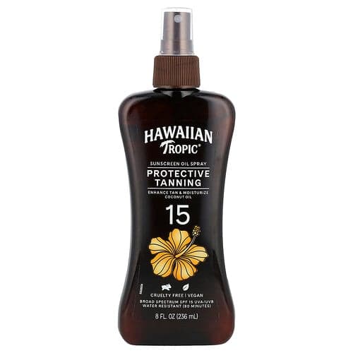 Hawaiian Tropic, Beschermende bruiningsspray met zonnebrandolie, SPF 15, 236 ml