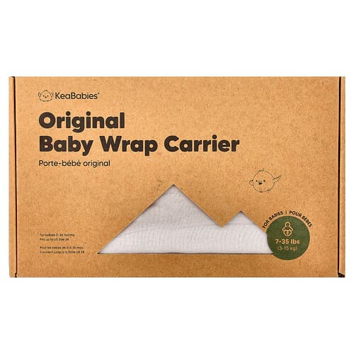 KeaBabies, Originele draagzak, voor baby's van 0-36 maanden, steengrijs, 1 stuk