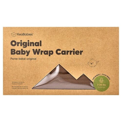 KeaBabies, Originele draagzak voor baby's van 0-36 maanden, zadelbruin, 1 stuk