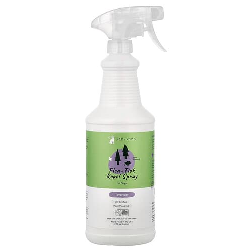 Kin+Kind, Vlooien- en tekenwerende spray voor honden, lavendel, 946 ml (32 fl oz)