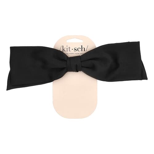 Kitsch, Haarspeld met strik van gerecyclede stof, zwart, 1 clip