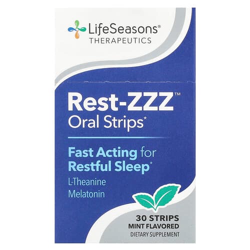 LifeSeasons, Therapeutics, Rest-ZZZ™ orale strips, munt, 30 strips