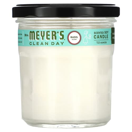 Mrs. Meyers Clean Day, Geurende sojakaars, basilicum, 7,2 oz (204 g)