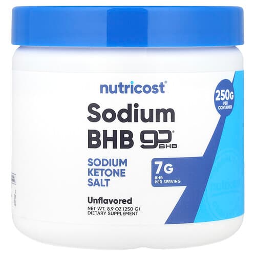 Nutricost, Natrium BHB, goBHB®, ongeparfumeerd, 8,9 oz (250 g)