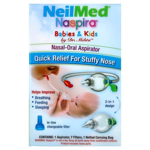 NeilMed, Baby's en kinderen, Naspira® neus-mondaspirator, 9-delige set