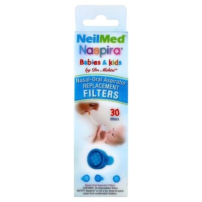 NeilMed, Baby's en kinderen, Naspira® neus-mondaspirator, vervangingsfilters, 30 filters