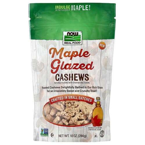 NOW Foods, Cashewnoten met ahornsiroopglazuur, 284 g