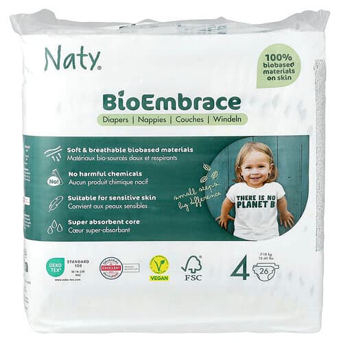 Naty, BioEmbrace luiers, maat 4, 7-18 kg, 26 luiers