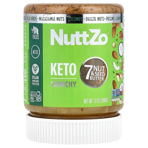 Nuttzo, Keto, 7 noten- en zadenboter, knapperig, 340 g