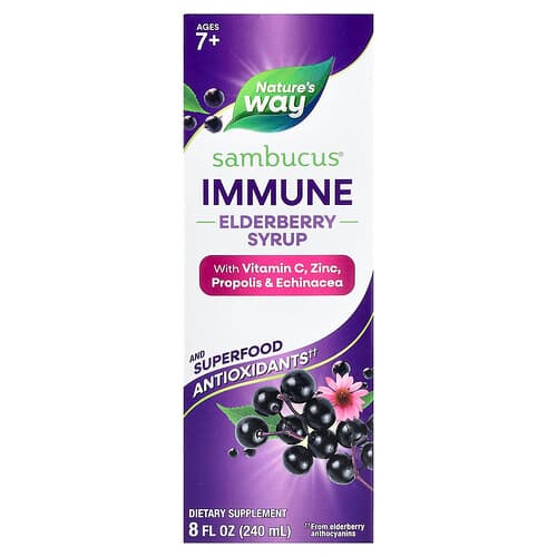 Nature's Way, Sambucus®, Immuunversterkende vlierbessensiroop, voor kinderen vanaf 7 jaar, 240 ml