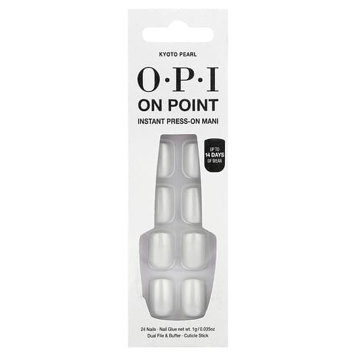 OPI, On Point, Instant Press-On Mani, Korte Lengte, Kyoto Pearl, 27-delige set