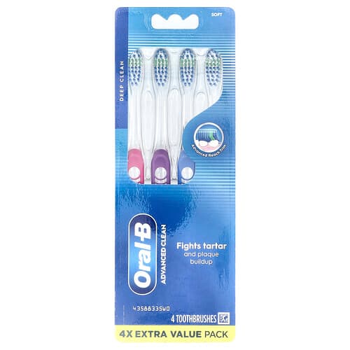 Oral-B, Geavanceerde schone tandenborstel. Zacht, 4-pack