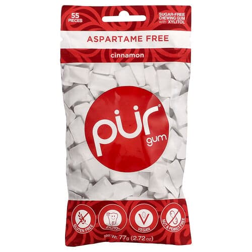 The PUR Company, Kauwgom, kaneel, 55 stuks, 2,72 oz (77 g)