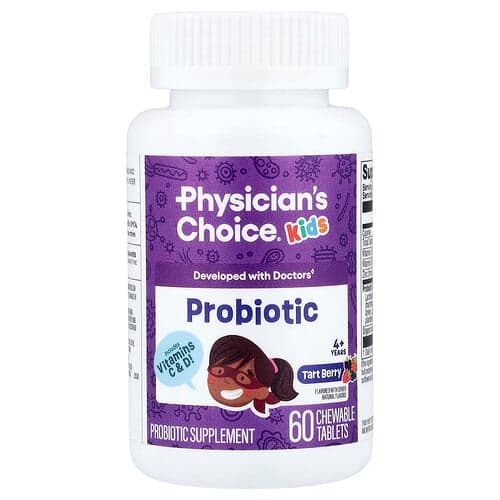 Physician's Choice, Kinderprobiotica, 4+ jaar, zure bessensmaak, 60 kauwtabletten