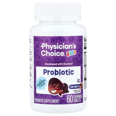 Physician's Choice, Kinderprobiotica, 4+ jaar, zure bessensmaak, 60 kauwtabletten