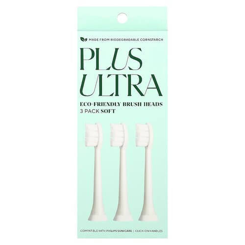 Plus Ultra, Milieuvriendelijke opzetborstels, zacht, 3 stuks
