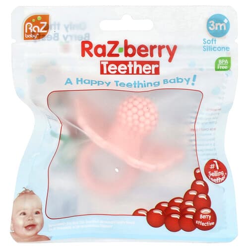 RaZbaby, RaZ-berry Bijtring, 3 Maanden+, Roze, 1 Stuks