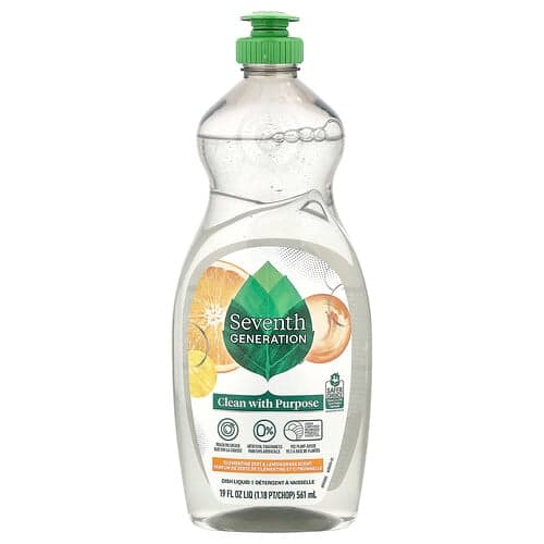 Seventh Generation, Afwasmiddel, Clementine Zest & Citroengras, 561 ml