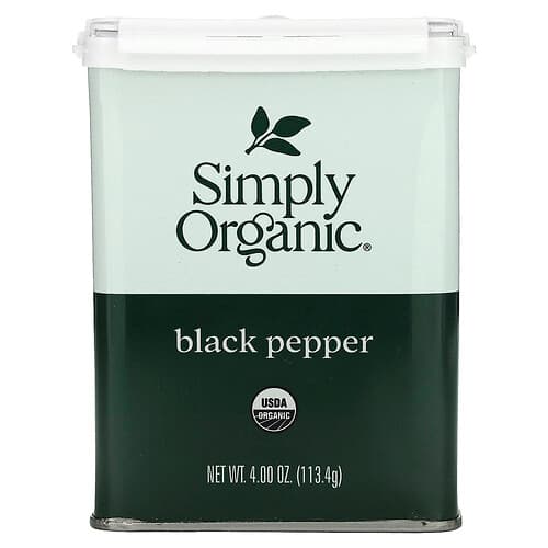 Simply Organic, Zwarte peper, 4 oz (113,4 g)