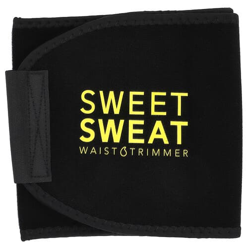 Sports Research, Sweet Sweat®, taille trimmer, klein, zwart & geel, 1 riem