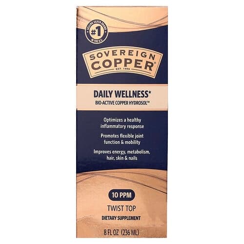 Sovereign Silver, Bio-actieve koperhydrosol™, 10 ppm, 8 fl oz (236 ml)