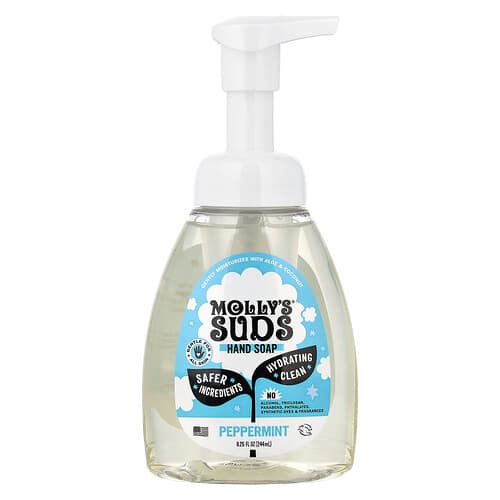 Molly's Suds, Handzeep, pepermunt, 8,25 fl oz (244 ml)
