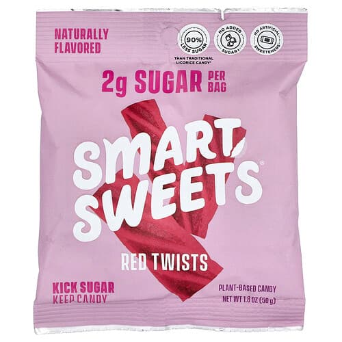 SmartSweets, Rode Twists, bessenpunch, 50 g