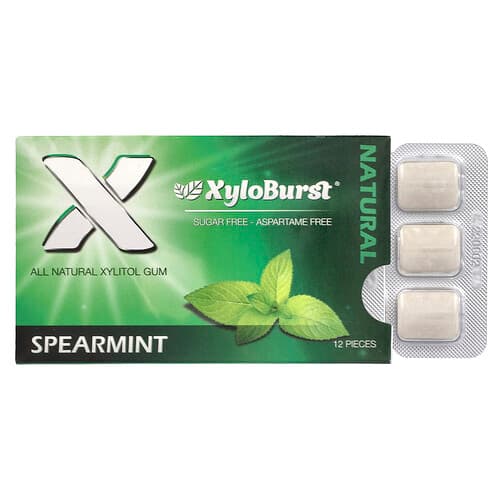 Xyloburst, Xylitolgom, groene munt, 12 stuks