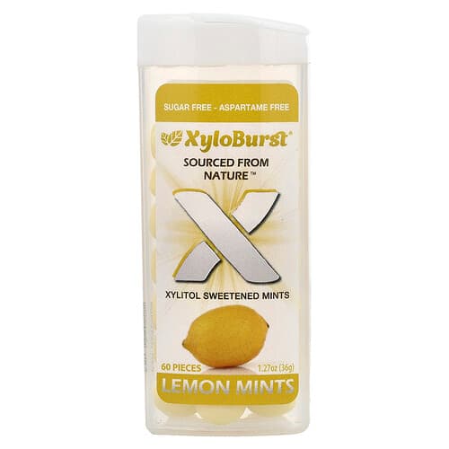 Xyloburst, Muntjes gezoet met xylitol, citroen, 60 stuks, 36 g